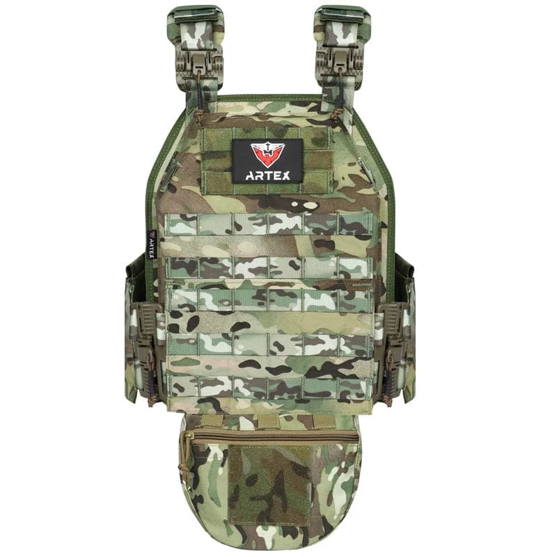 ARTEX Combat Vest Outdoor Hunting Protective Shoulder Adjustable Airsoft Plate Carrier 1000D polyester belly bag tactical vest MC