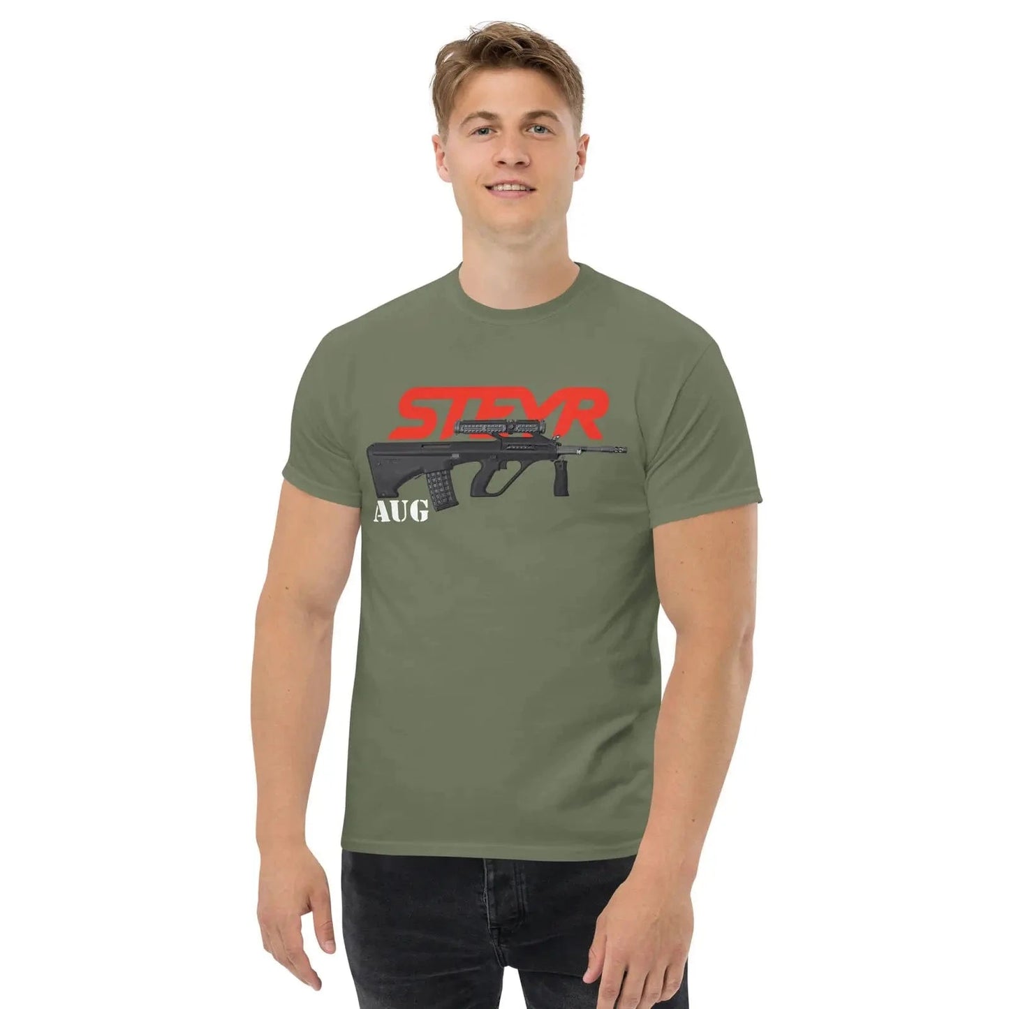 AUG Steyr Assault Rifle Weapon Gun Collector T-Shirt 100% Cotton O-Neck Short Sleeve Summer Casual Mens T-shirt Size S-3XL