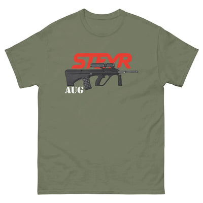AUG Steyr Assault Rifle Weapon Gun Collector T-Shirt 100% Cotton O-Neck Short Sleeve Summer Casual Mens T-shirt Size S-3XL army green / M