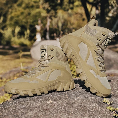 Autumn Men's Boots Breathable Hiking Boots Men's Outdoor Desert Training Boots Non-Slip High Top Boots Men's Plus Size Sneakers
