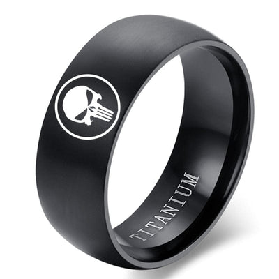 ACTION AIRSOFT 0 Noir / 6 Bague Punisher titane et acier