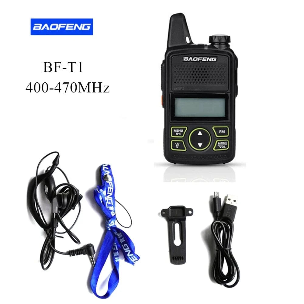 Baofeng BF-T1 Mini Walkie-talkies UHF 400-470MHz Amateur Two-way Radio 5W Portable FM 20CH Transceiver For Kids Toy CB Radio
