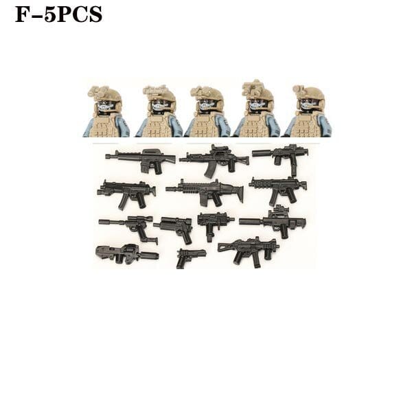 ACTION AIRSOFT 0 Khaki-F-5PCS Blocs construction soldat Forces spéciales