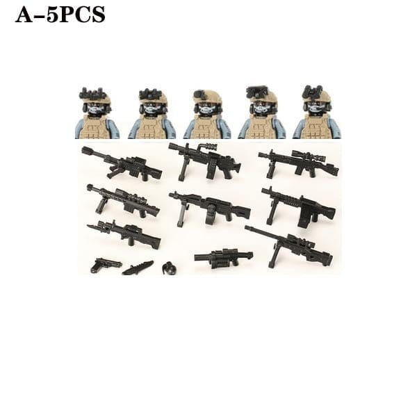 ACTION AIRSOFT 0 Khaki-A-5PCS Blocs construction soldat Forces spéciales