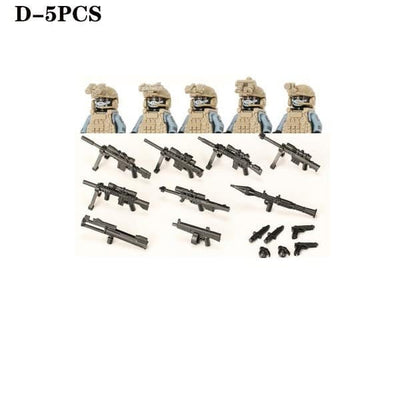 ACTION AIRSOFT 0 Khaki-D-5PCS Blocs construction soldat Forces spéciales