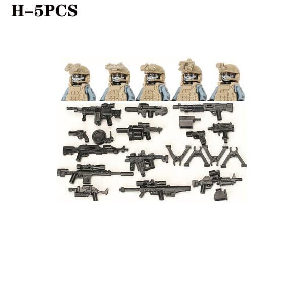 ACTION AIRSOFT 0 Khaki-H-5PCS Blocs construction soldat Forces spéciales