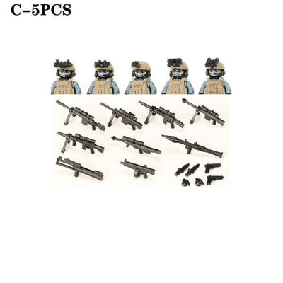 ACTION AIRSOFT 0 Khaki-C-5PCS Blocs construction soldat Forces spéciales