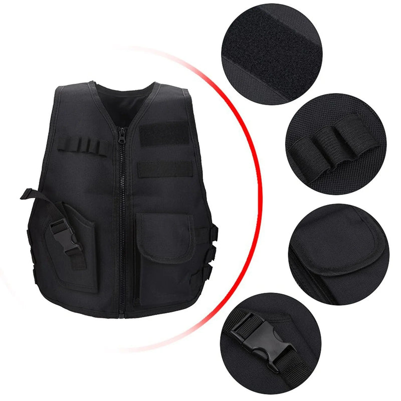 Boys Vest Kid Adjustable Vest Tactic Vest Breathable Children Kids Vest Protective Waistcoat for Outdoor Hunting  Games