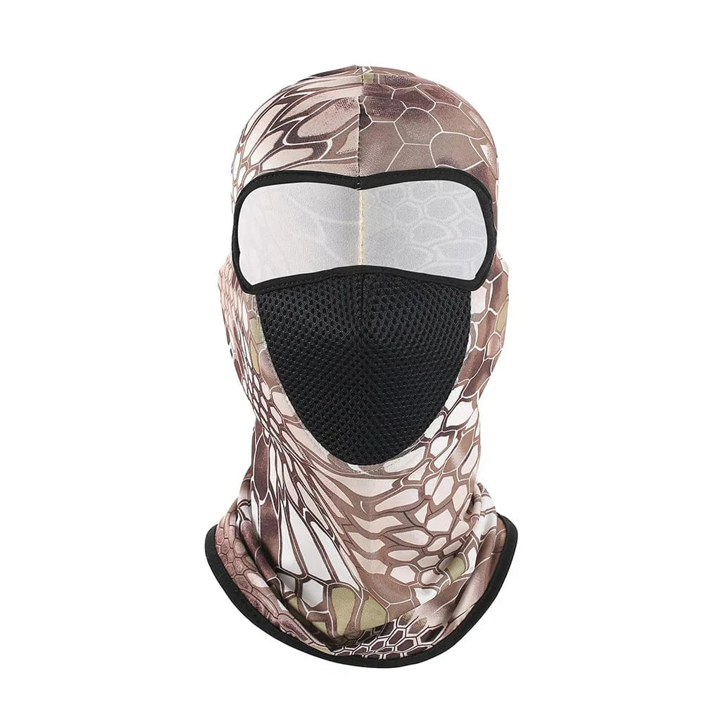 Breathable Mesh Camouflage Balaclava Full Face Mask Ski Cycling Hunting Head Cover Scarf Blaclava Cap Coffee Python
