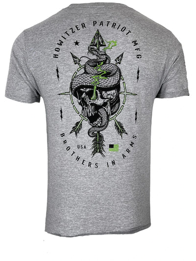 Brothers In Arms Spirit of Valor Snake Skull Tattoo Tactical T-Shirt New 100% Cotton O-Neck Short Sleeve Casual Mens T-shirt