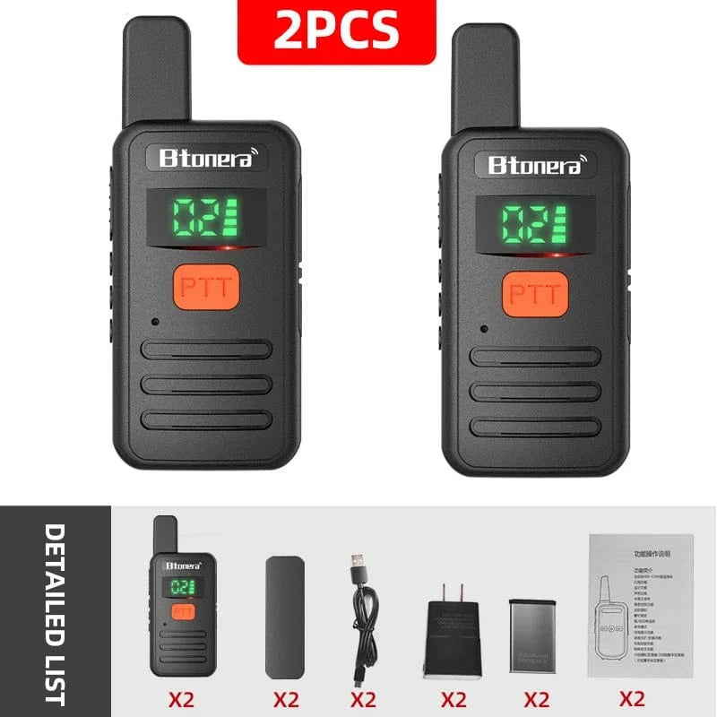 Btonera T1 Mini Walkie Talkie pmr 446 Profesional Walkie Talkies Largo Alcance mini Radio Wolkie Tokie Walkies de Largo Alcance Black / US