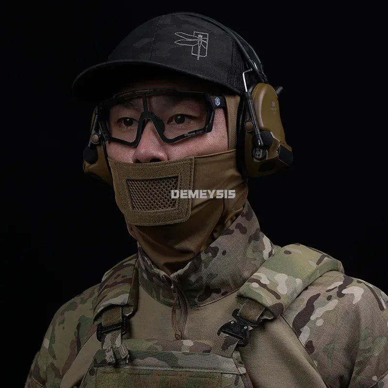Cagoule tactique en maille, masque respirant pour la chasse, la randonnée, le cyclisme, le sport, le tir CS, Protection complète du visage, doublure de casque