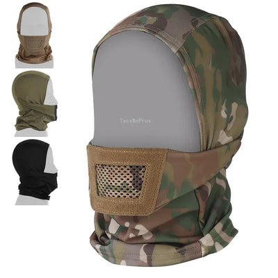 Cagoule tactique en maille, masque respirant pour la chasse, la randonnée, le cyclisme, le sport, le tir CS, Protection complète du visage, doublure de casque
