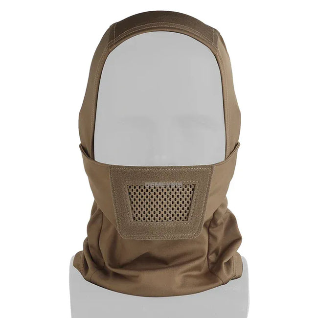 Cagoule tactique en maille, masque respirant pour la chasse, la randonnée, le cyclisme, le sport, le tir CS, Protection complète du visage, doublure de casque tan