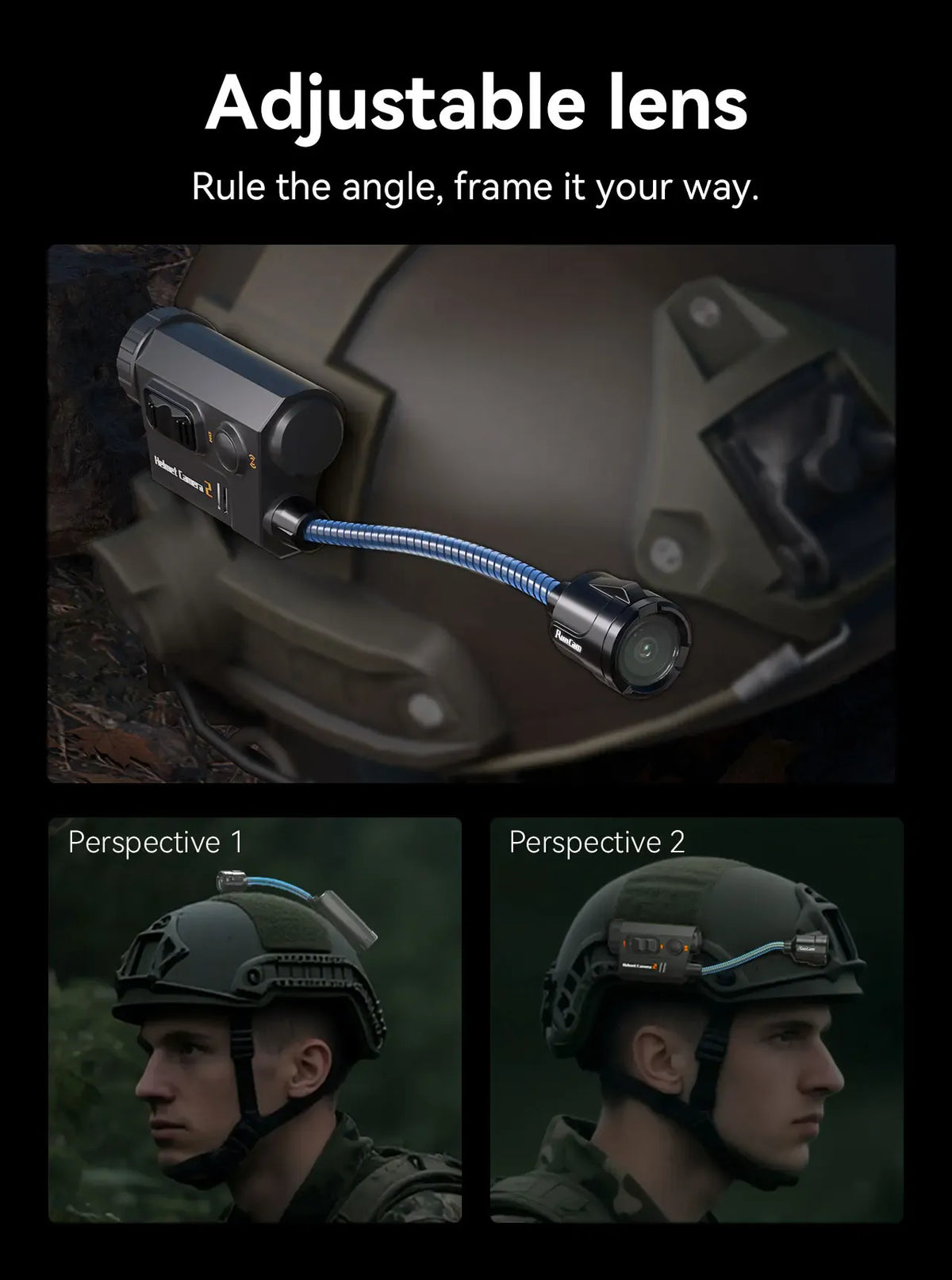 Caméra de casque RunCam 2 Helmetcam2, enregistrement nocturne, objectif réglable, caméra d'action vidéo, pièces de rechange Helmetcam2
