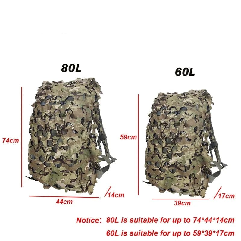 Action Airsoft Camouflage sac à dos filet 3D 60l-80l Laser