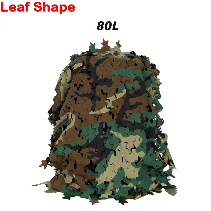 Action Airsoft Leaf Shape JNG 80L Camouflage sac à dos filet 3D 60l-80l Laser