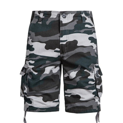 Camouflage Shorts Men Cargo Short Summer Tactical Ripstop Bermuda Shorts Gym Cotton Training Hiking White Big Size Blue Camouflage / 33  67-72KG / CHINA
