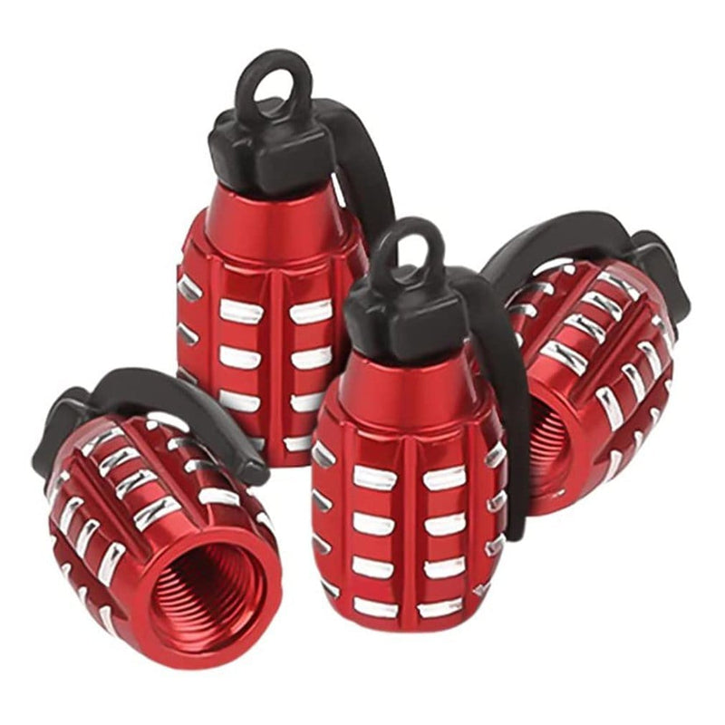 ACTION AIRSOFT 0 Rouge Capuchon grenade valve vélo/voiture 4 pcs