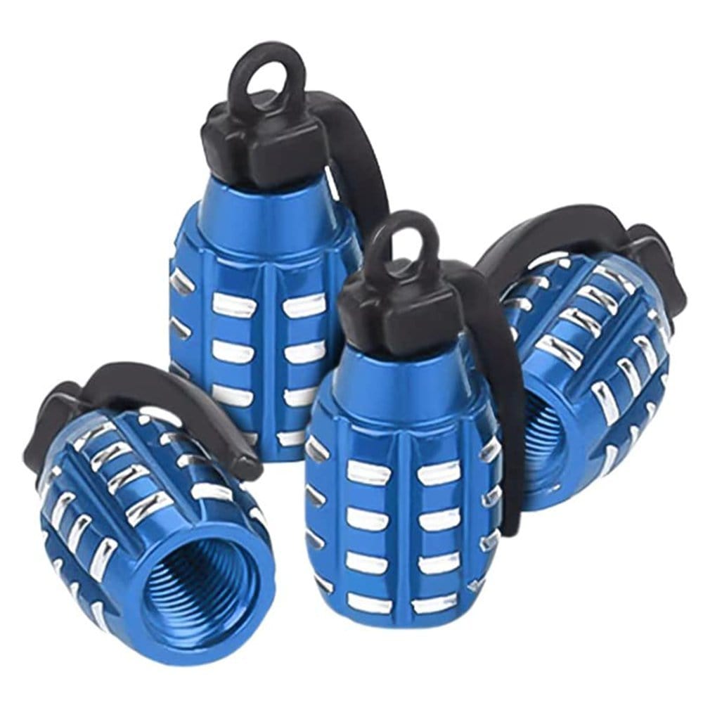 ACTION AIRSOFT 0 Bleu Capuchon grenade valve vélo/voiture 4 pcs