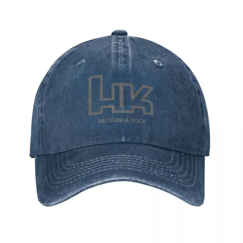 Casquette de baseball rétro Heckler Koch HK pour hommes et femmes, casquette snapback en denim vieilli, casquette de voyage pour toutes les saisons Bleu marine / Taille unique