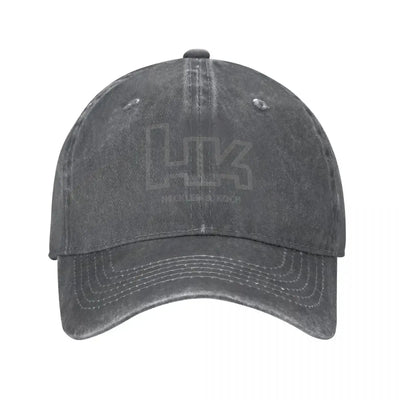 Casquette de baseball rétro Heckler Koch HK pour hommes et femmes, casquette snapback en denim vieilli, casquette de voyage pour toutes les saisons GRIS FONCÉ / Taille unique