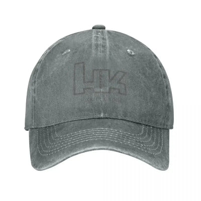 Casquette de baseball rétro Heckler Koch HK pour hommes et femmes, casquette snapback en denim vieilli, casquette de voyage pour toutes les saisons GRIS / Taille unique