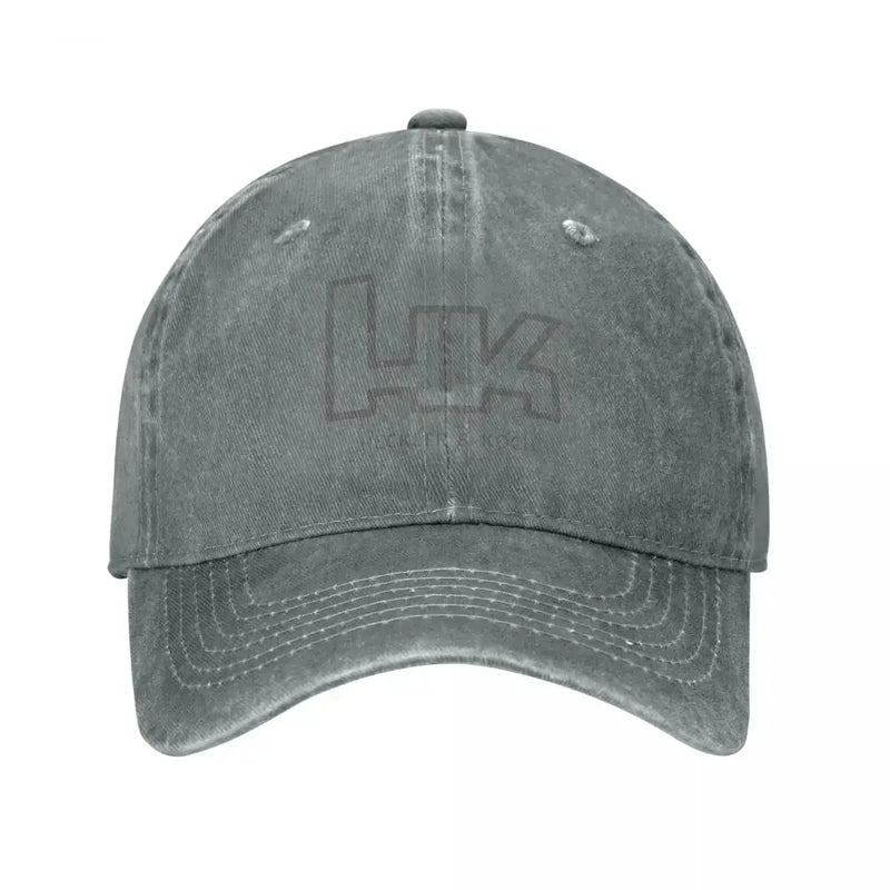 Casquette de baseball rétro Heckler Koch HK pour hommes et femmes, casquette snapback en denim vieilli, casquette de voyage pour toutes les saisons GRIS / Taille unique