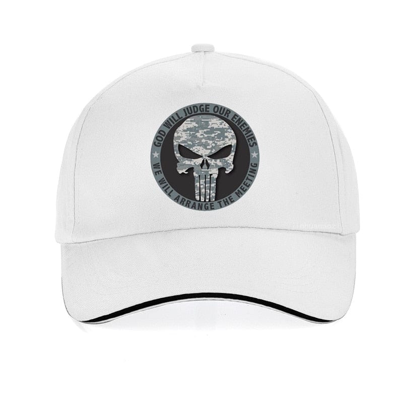 ACTION AIRSOFT 0 Blanc Casquette Punisher JS snapback