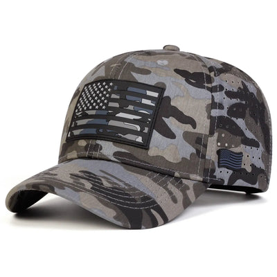 Casquettes de Baseball unisexes avec broderie de drapeau américain, chapeaux décontractés réglables pour l'extérieur, chapeau de protection solaire, casquette de sport, printemps et été gris