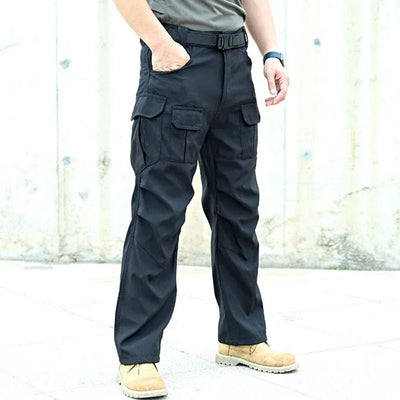 Casual Man Pants Multi-Pocket Tactical Cargo Pants Wear-resistant Combat Men's Cargo Pants Hiking Joggers Trousers black / XXXL