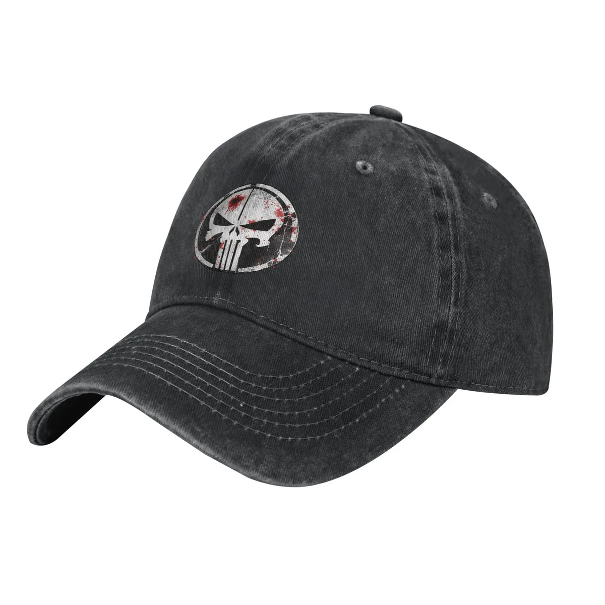Casual Punisher Blood Baseball Caps for Men Women Distressed Cotton Sun Cap  Outdoor Running Golf Gift Caps Hat black / One Size
