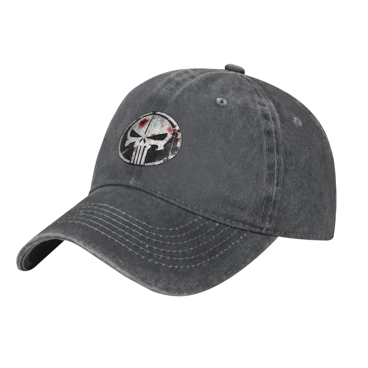 Casual Punisher Blood Baseball Caps for Men Women Distressed Cotton Sun Cap  Outdoor Running Golf Gift Caps Hat Dark Grey / One Size