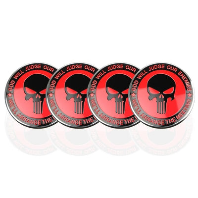 ACTION AIRSOFT 0 Rouge - Noir Centre de roue voiture Punisher 56mm 4 pcs