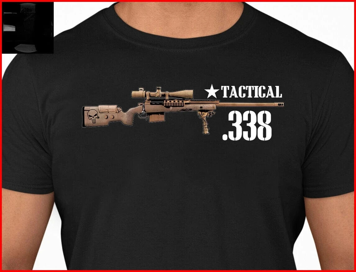 Chris Kyle The Legend Tactical .338 Sniper Rifle T-Shirt 100% Cotton O-Neck Short Sleeve Summer Casual Mens T-shirt Size S-3XL
