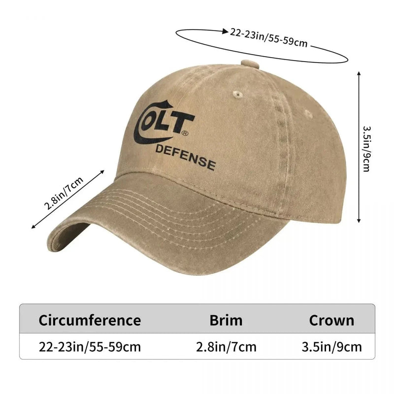 Colt Baseball Cap Handgun Logo Fashion Unisex-Teens Washed Trucker Hat Breathable Print Tennis Skate Baseball Caps