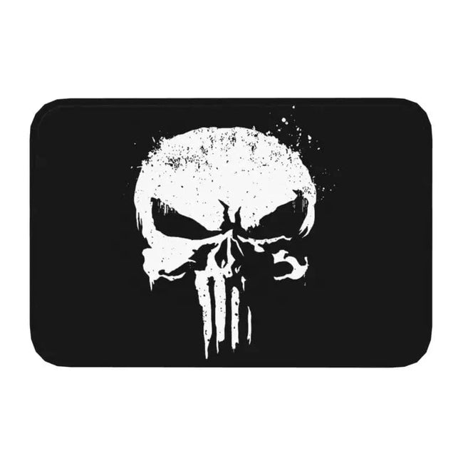 Custom Vintage Skeleton Punisher Skull Doormat Anti-Slip Entrance Kitchen Bath Door Floor Mats Garage Rug Carpet Footpad 1 / 40cmx60cm