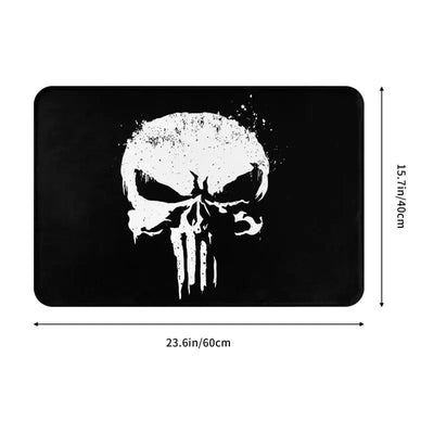 Custom Vintage Skeleton Punisher Skull Doormat Anti-Slip Entrance Kitchen Bath Door Floor Mats Garage Rug Carpet Footpad