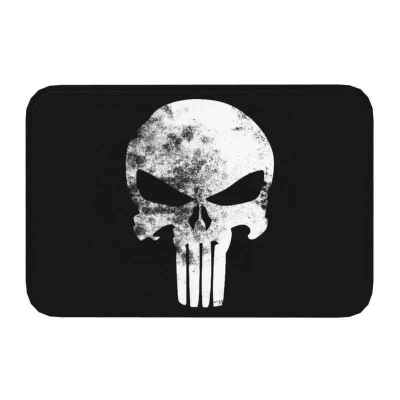 Custom Vintage Skeleton Punisher Skull Doormat Anti-Slip Entrance Kitchen Bath Door Floor Mats Garage Rug Carpet Footpad 2 / 40cmx60cm