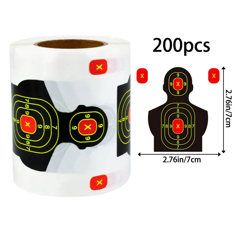 Digital Ring Humanoid Can Be Attached to Square Red Quasi-Centered Self-Adhesive Target Paper Shooting Practice Splash Target Sticker 200Pcs 2.76In*2.76In Shooting Target Training Supplies Sticker Fluorescent Color Label (Can 01106