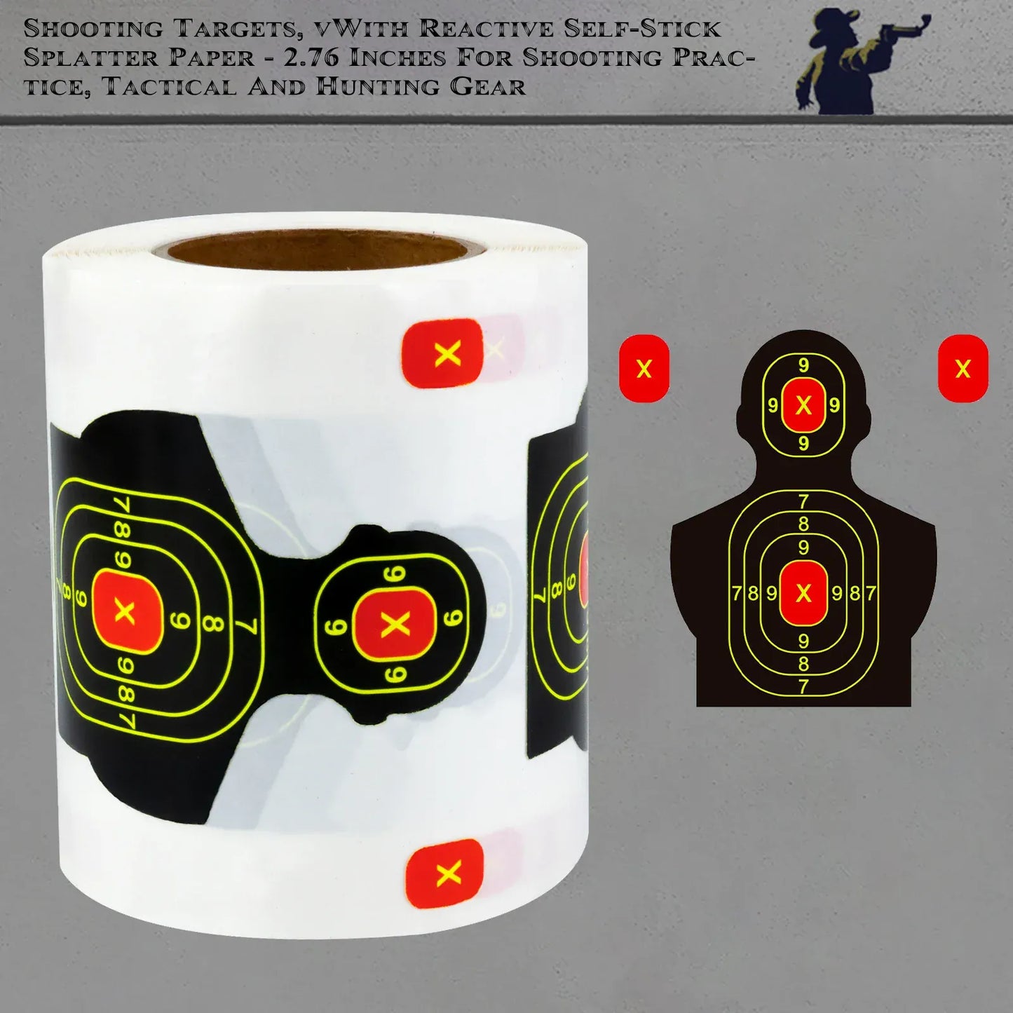 Digital Ring Humanoid Can Be Attached to Square Red Quasi-Centered Self-Adhesive Target Paper Shooting Practice Splash Target Sticker 200Pcs 2.76In*2.76In Shooting Target Training Supplies Sticker Fluorescent Color Label (Can 01106