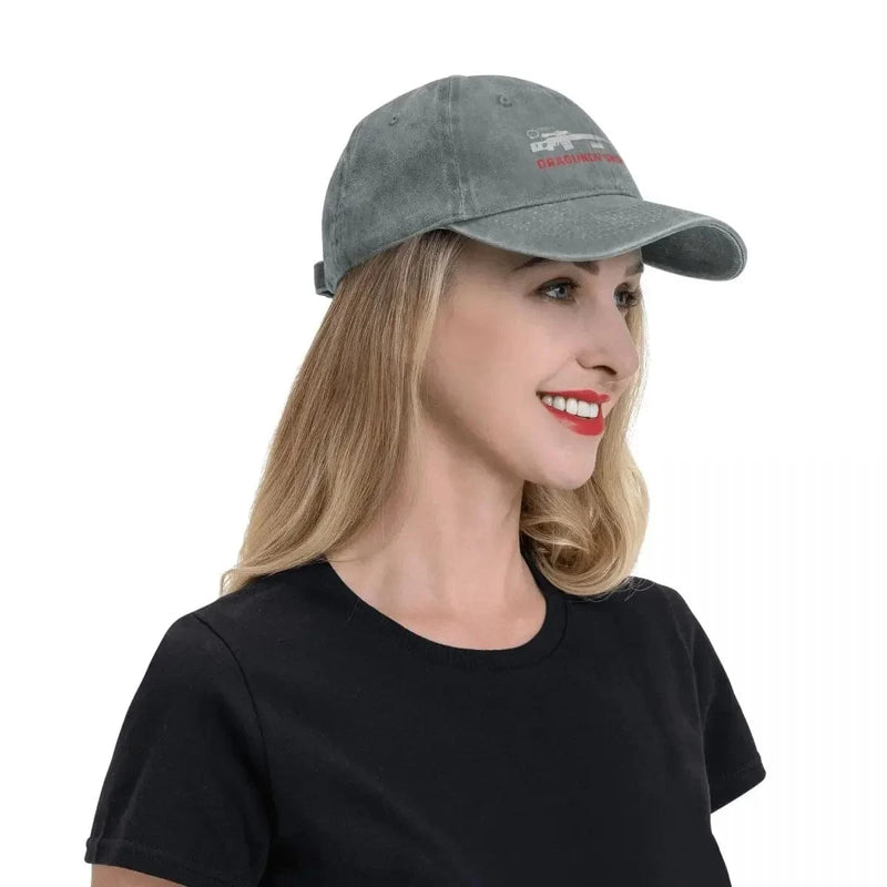 Dragunov Sniper Rifle On Dark Fashion Stylish A Baseball Cap