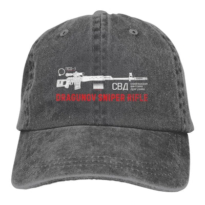 Dragunov Sniper Rifle On Dark Fashion Stylish A Baseball Cap Deep Heather / One Size