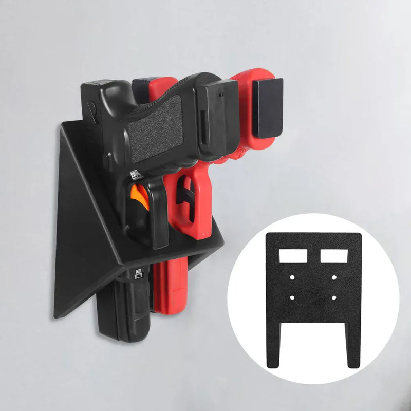 Dual Pistol Gun Rack 2 Slots Wall Mount Pistol Holder Home Indoor Pistol Gun Holder for Gun Safe Storage Dual Handgun Display Pistol Rack