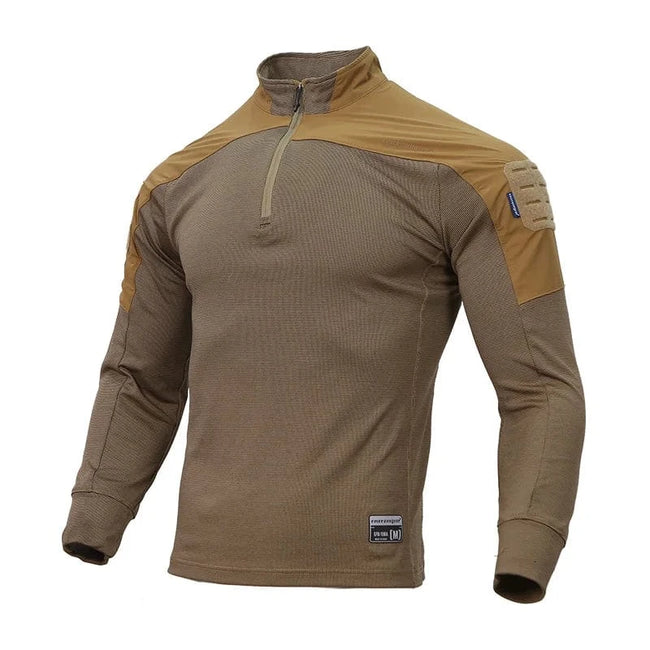 Emersongear Blue Label UMP Frogmen Tactical T-Shirt Sports Long Sleeves Lightweight Quick Dry Running Shirts Outdoor Tshirt KH / S