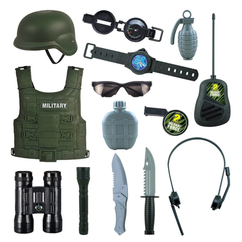 LEGEND AIRSOFT 0 Ensemble militaire enfant + accessoires 14 pcs