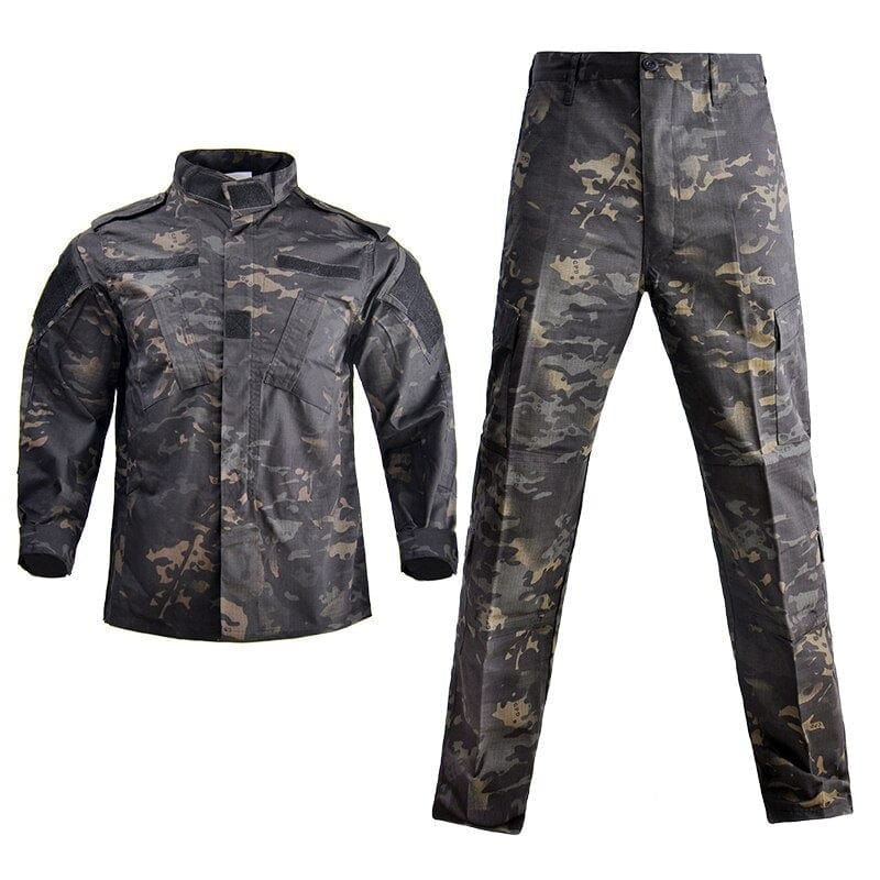 ACTION AIRSOFT 0 black camo / XS- (45-55kg) Ensemble uniforme camouflage HWild