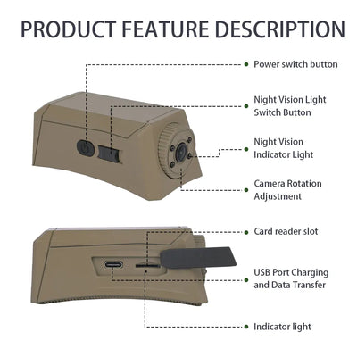 EverWildGear casque tactique caméra Sport de plein air 1080P chasse tir Airsoft CS Wargame cyclisme caméra Cosplay accessoires de film