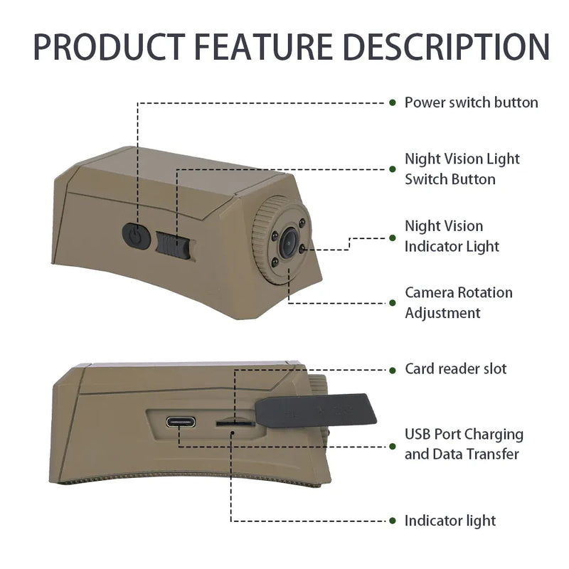 EverWildGear casque tactique caméra Sport de plein air 1080P chasse tir Airsoft CS Wargame cyclisme caméra Cosplay accessoires de film