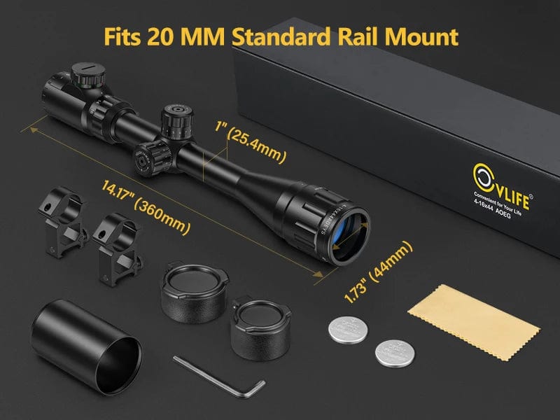 Action Airsoft A SET OF ITEM EZSHOOT 4-16x44 Riflescope Red Green Illuminated Reticle Crosshair Optics Scope Sight with Locking Turret Sunshade Hunting